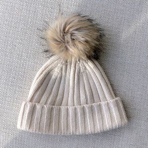 J. Crew Beanie with Faux Fur Pom Pom